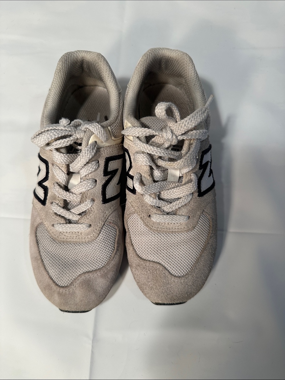 New Balance Kids Neutral Beige and Gray Lace-Up Sneakers size 2.5 - Picture 14 of 15